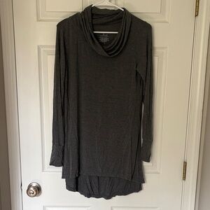 Cuddl Duds Charcoal Cowl Neck Tunic Top